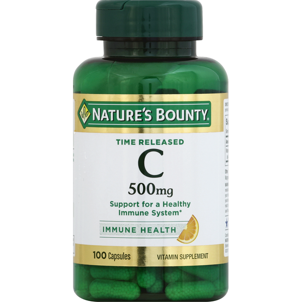 Vitamins & Supplements Nature's Bounty Vitamin C, Time Released, 500 mg, Capsules hero