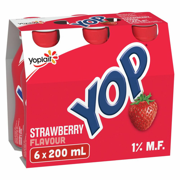 Yogurt Yoplait Yop 1% Drinkable Yogurt Pack, Strawberry, Yogurt Drinks hero