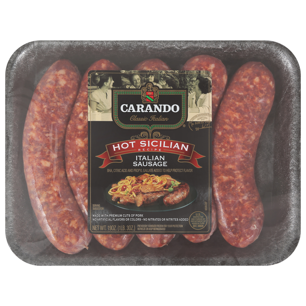 Hot Dogs, Bacon & Sausage Carando Italian Sausage, Hot Sicilian Recipe hero