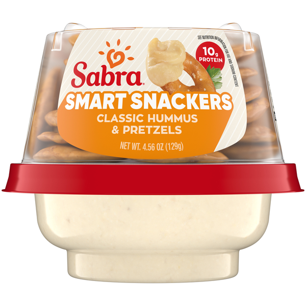 Fresh Dips & Tapenades Sabra Snackers, Classic Hummus & Pretzels hero