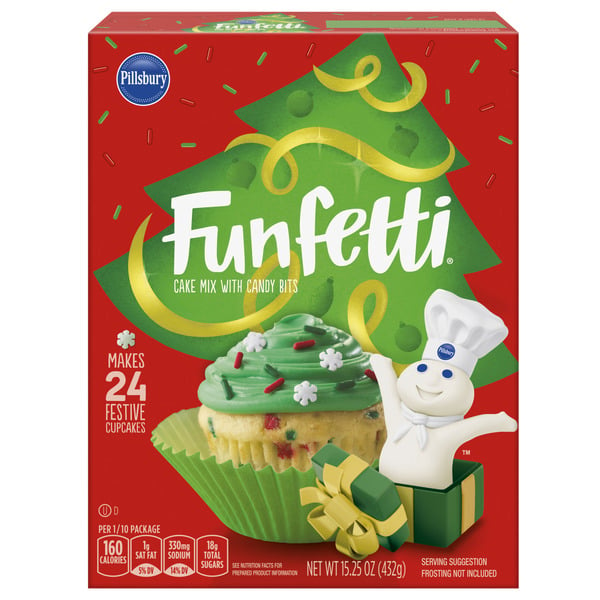 Baking Supplies & Decor Pillsbury Funfetti Holiday Cake Mix With Candy Bits hero