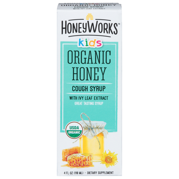 Cold, Flu & Allergy HoneyWorks Cough Syrup, Organic Honey, Kids hero