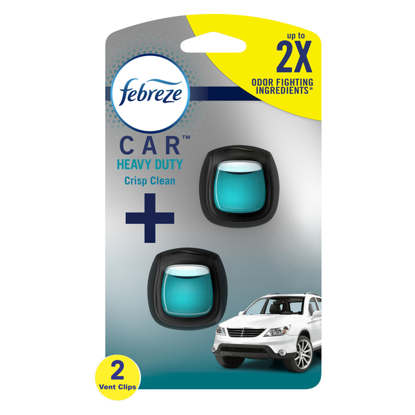 Air Fresheners & Candles Febreze Car Air Freshener Vent Clip Heavy Duty Crisp Clean Scent, Car Vent Clip hero