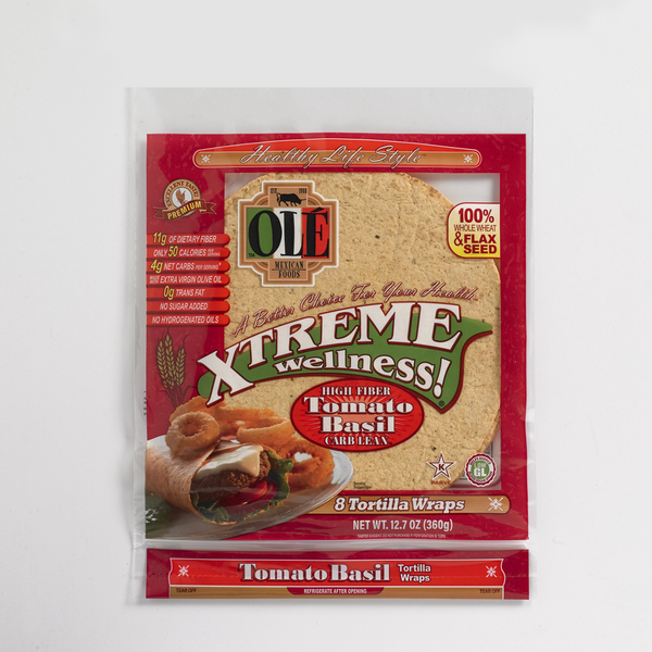 Tortillas & Flat Bread Ole Xtreme Wellness Xtreme Wellness Tomato & Basil, 8" Flour Tortillas, Keto Certified hero