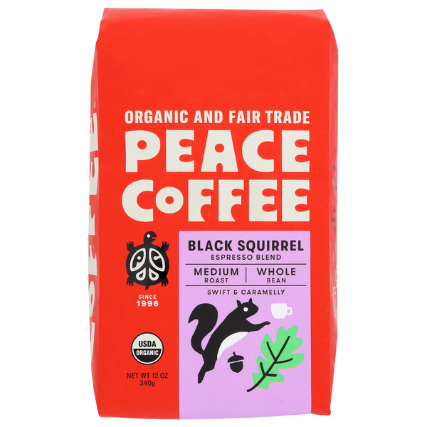 Coffee Peace Coffee Black Squirrel Espresso Organic Ground Coffee hero