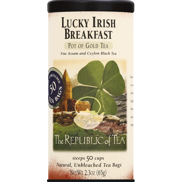 Tea The Republic of Tea Black Tea, Lucky Irish Breakfast, Bags hero