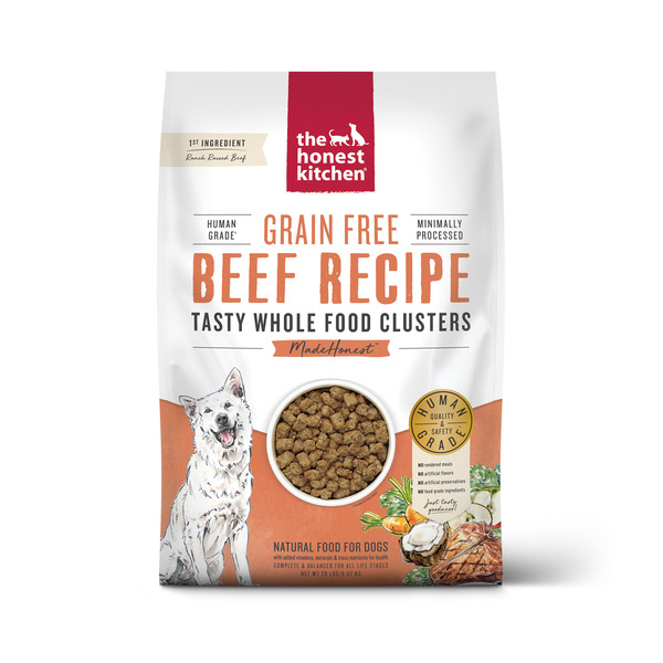 The Honest Kitchen Whole Food Clusters Grain Free Beef Dry Dog Food, 20 lb Bag hero