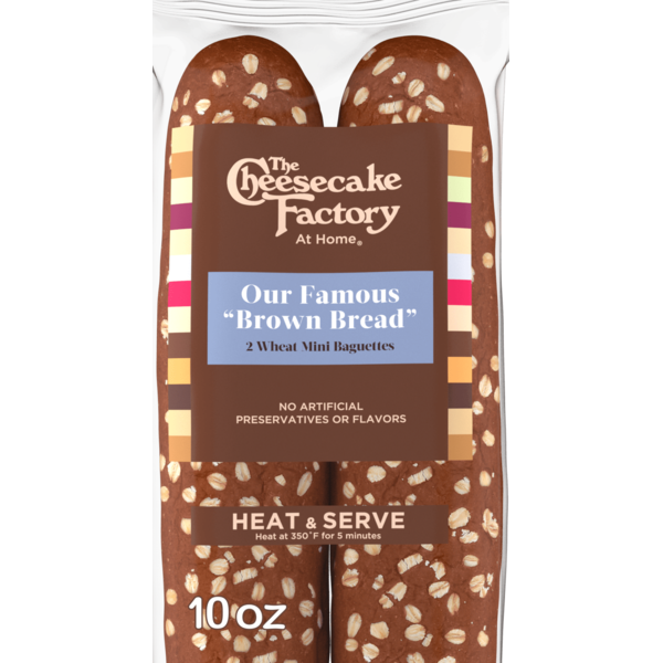 Bread The Cheesecake Factory At Home Famous "Brown Bread" Mini Baguettes, 2  count, Wheat Rye Bread hero