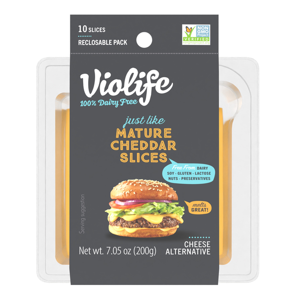 Meat & Cheese Alternatives Violife Just like Mature Cheddar Slices, Dairy-Free Vegan hero