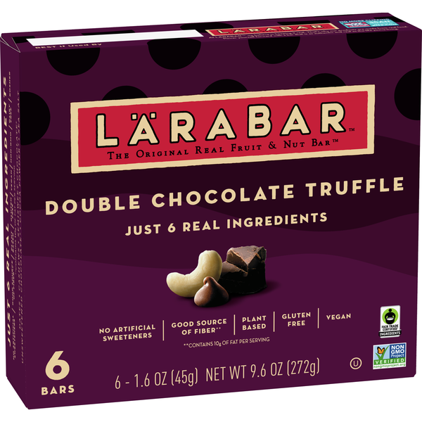 Energy & Granola Bars LÄRABAR Gluten Free Vegan Double Chocolate Truffle Fruit & Nut Bars Healthy Snacks hero