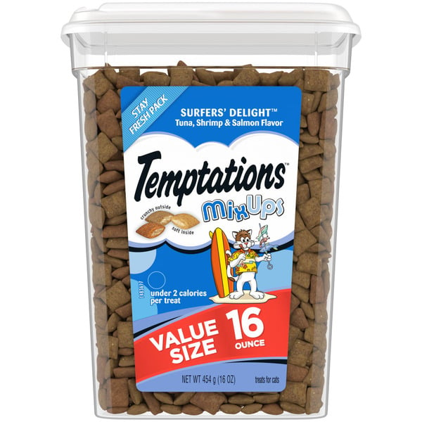 Cat Treats and Chews TEMPTATIONS MixUps Crunchy and Soft Cat Treats Surfers' Delight Flavor hero