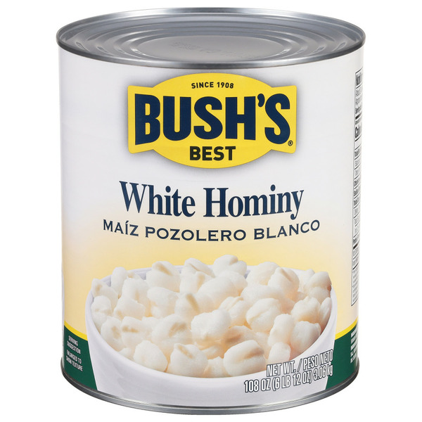 Canned Meals & Beans Bush's Best White Hominy hero