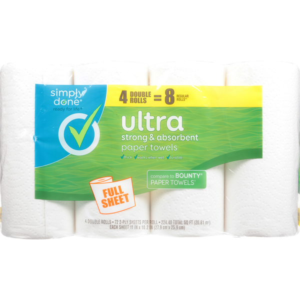 Paper Goods Simply Done Paper Towels, Double Rolls, Ultra, 2-Ply hero