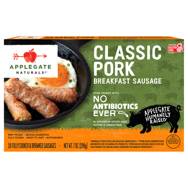 Frozen Breakfast Applegate Naturals  Natural Classic Pork Breakfast Sausage hero