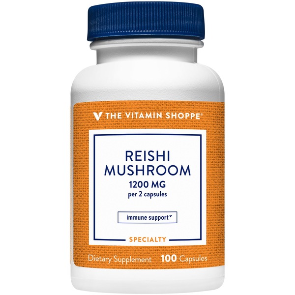 Immune Support The Vitamin Shoppe Reishi Mushroom - 1,200 MG (100 Capsules) hero