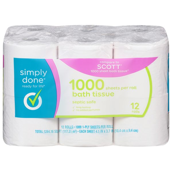 Paper Goods Simply Done Bath Tissue, 1-Ply hero