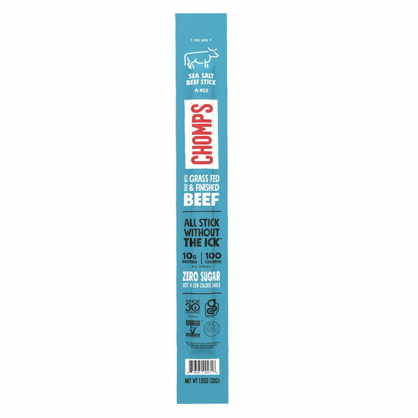 Popcorn, Puffs & Jerky Chomps Grass-Fed Sea Salt Beef Stick hero