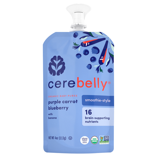 Baby Food & Formula Cerebelly Baby Puree, Organic, Purple Carrot Blueberry, Smoothie-Style hero