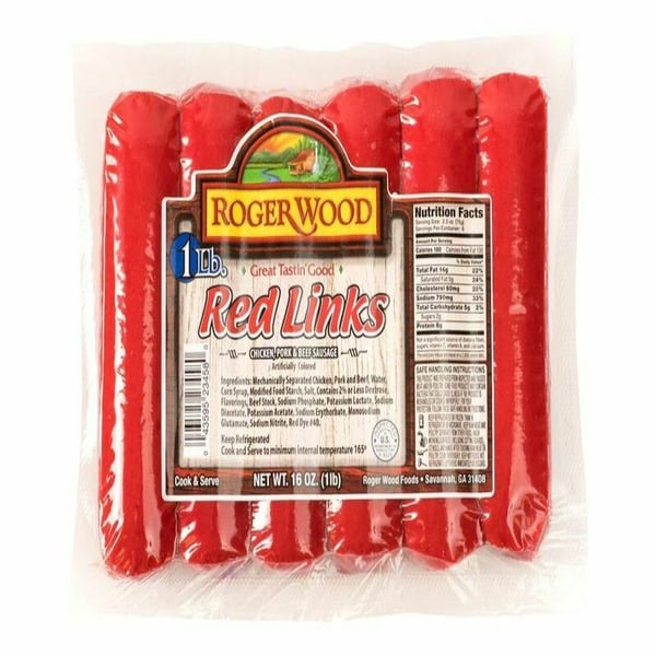 Hot Dogs & Sausage Roger Wood Foods Red Links hero