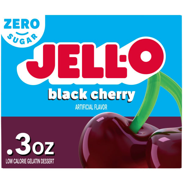 Baking & Supplies Jell-O Zero Sugar Black Cherry Flavor Gelatin hero