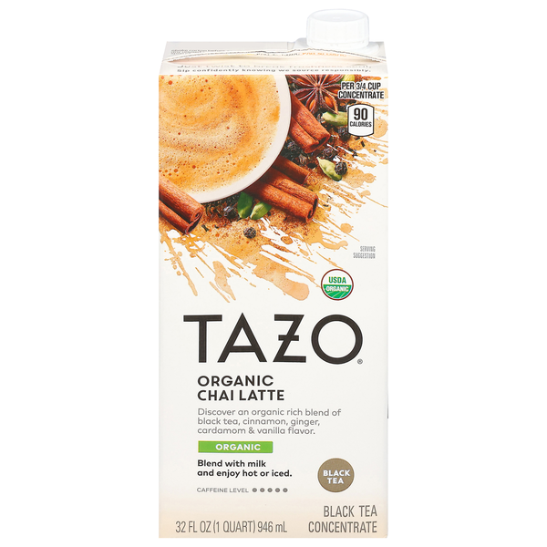 Tea (Loose, Bags and Pods) TAZO Tea Organic Black Tea Concentrate Chai Latte hero