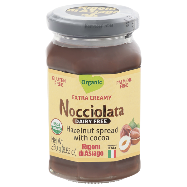 Nocciolata Spread, with Cocoa, Dairy Free, Organic, Extra Creamy, Hazelnut hero