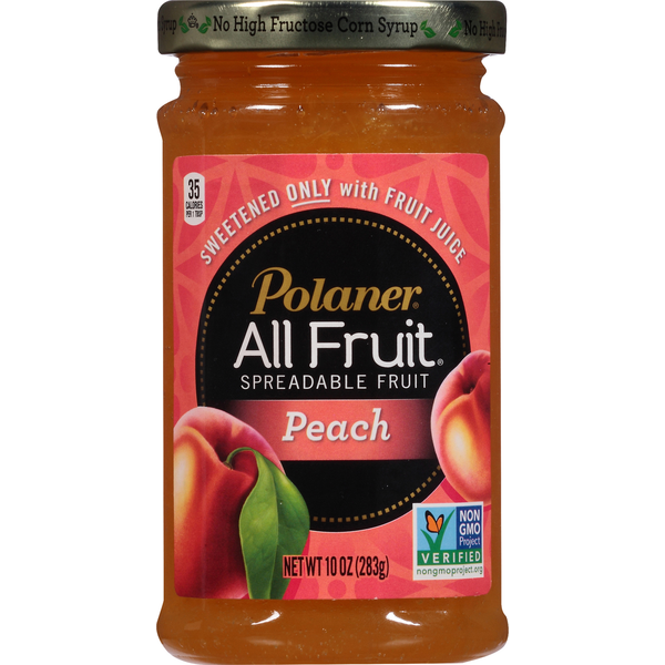 Spreads Polaner Gluten Free Concord Peach Spreadable Fruit Peach Fruit Spread hero