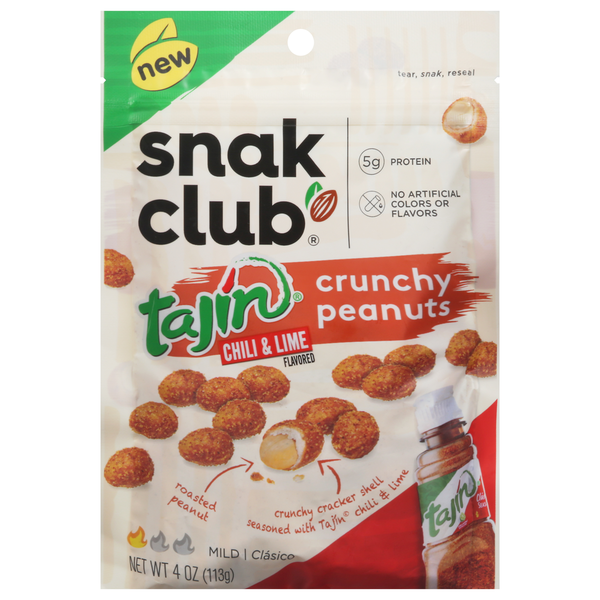 Nuts, Seeds & Dried Fruit Snack Club Crunchy Peanuts, Chili & Lime Flavored, Mild hero