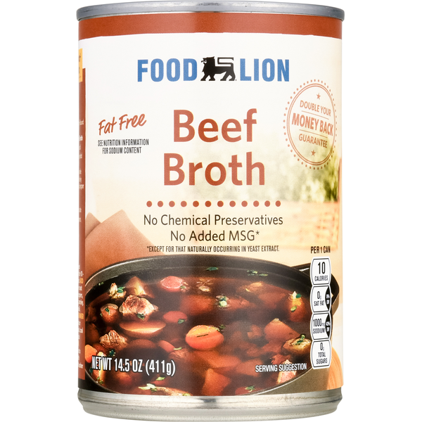 Soup, Broth & Bouillon Food Lion Broth, Beef Flavored hero