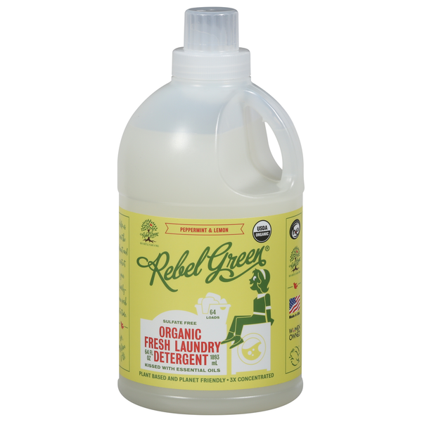 Laundry Rebel Green Detergent, Organic Fresh Laundry, Peppermint & Lemon hero