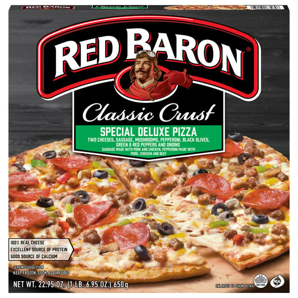 Frozen Pizza Red Baron Classic Crust Special Deluxe Pizza hero