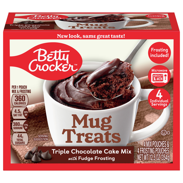 Doughs, Gelatins & Bake Mixes Betty Crocker Cake Mix, with Fudge Frosting, Triple Chocolate hero