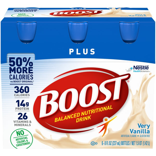 Energy & Sports Drinks BOOST Balanced Nutritional Drink, Very Vanilla, Plus hero