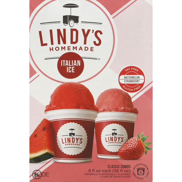 Ice Cream, Novelties & Ice Lindys Italian Ice, Homemade, Watermelon/Strawberry, Classic Combo hero