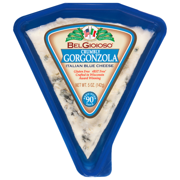 Specialty Cheeses BelGioioso Gorgonzola Cheese, Crumbly Wedge hero