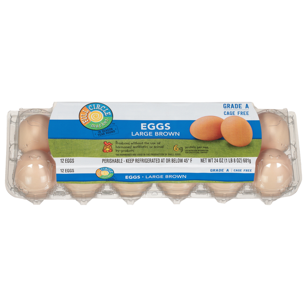 Eggs Full Circle Eggs, Brown, Cage Free, Large hero