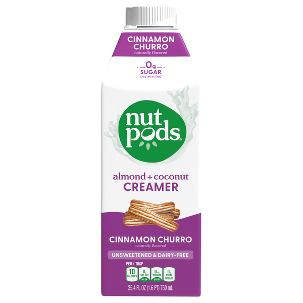 nutpods Almond + Coconut Creamer, Cinnamon Churro hero