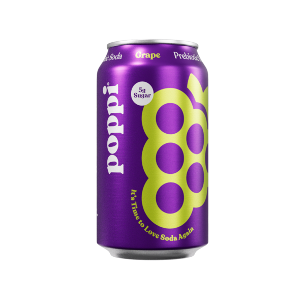 Refrigerated Poppi Prebiotic Soda, Grape hero