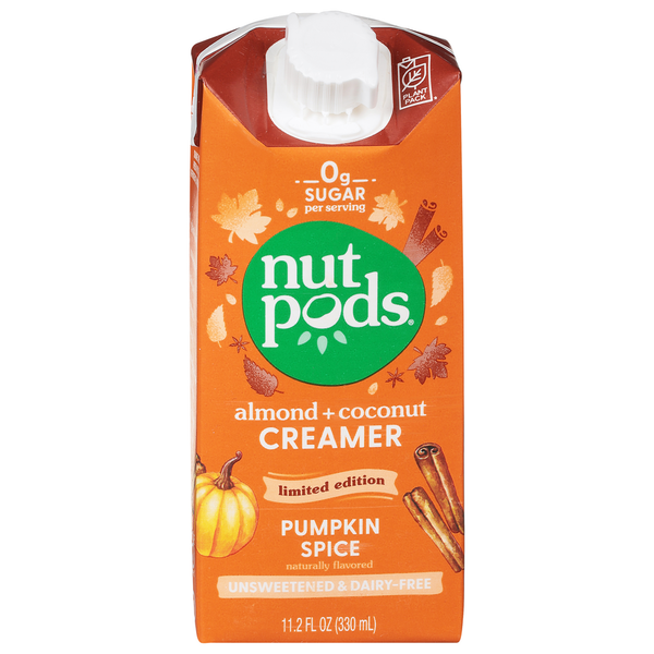 Coffee nutpods Creamer, Almond + Coconut, Pumpkin Spice hero