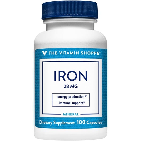 Other Supplements The Vitamin Shoppe Iron  - Well Absorbed Forms - 28 MG (100 Capsules) hero