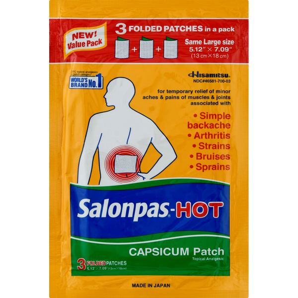 First Aid Salonpas-Hot Capsicum Patch, Folded, Large hero