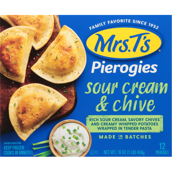 Frozen Appetizers & Sides Mrs. T's Pierogies, Sour Cream & Chive hero