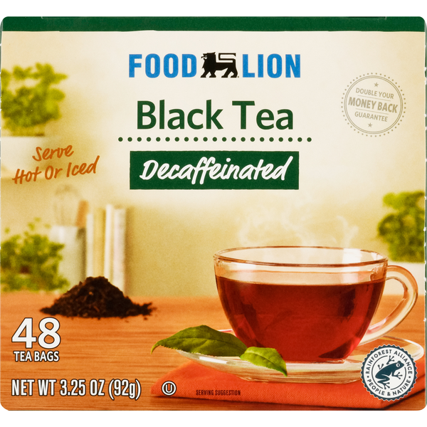 Tea Food Lion Decaffeinated Black Tea Bags 48ct hero