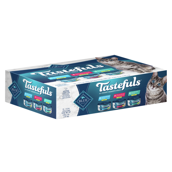 Blue Buffalo Tastefuls Flaked Wet Cat Food, Tuna, Chicken and Fish & Shrimp Variety Pack hero