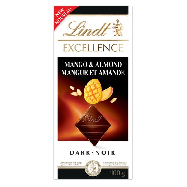 Candy & Chocolate Excellence Mango Almond Dark Chocolate Bar, 100g hero