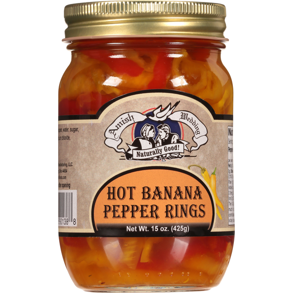 Pickled Goods & Olives Amish Wedding Banana Pepper Rings, Hot hero