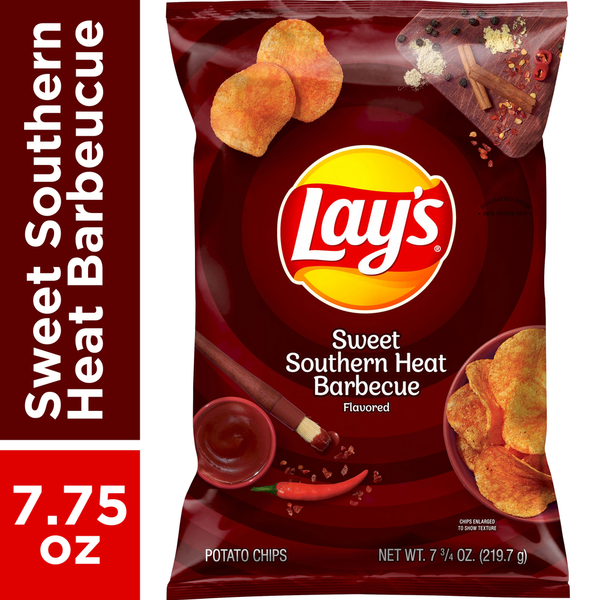 Chips & Pretzels Lay's Potato Chips, Sweet Southern Heat Barbecue Flavored hero