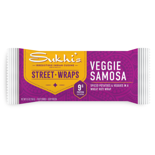 Sukhi's Indian Vegetable Samosa Street Wrap, Mild hero