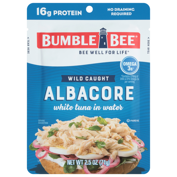 Canned Meat & Seafood Bumble Bee Tuna, in Water, Albacore, Wild Caught hero