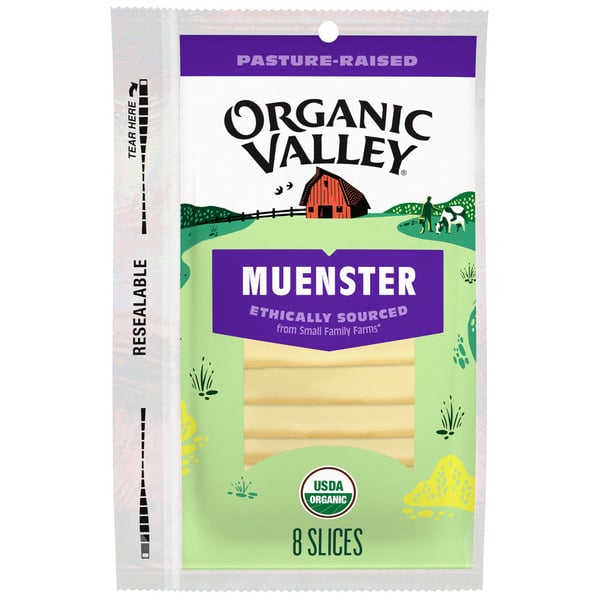 Packaged Cheese Organic Valley Organic Muenster Cheese Slices hero